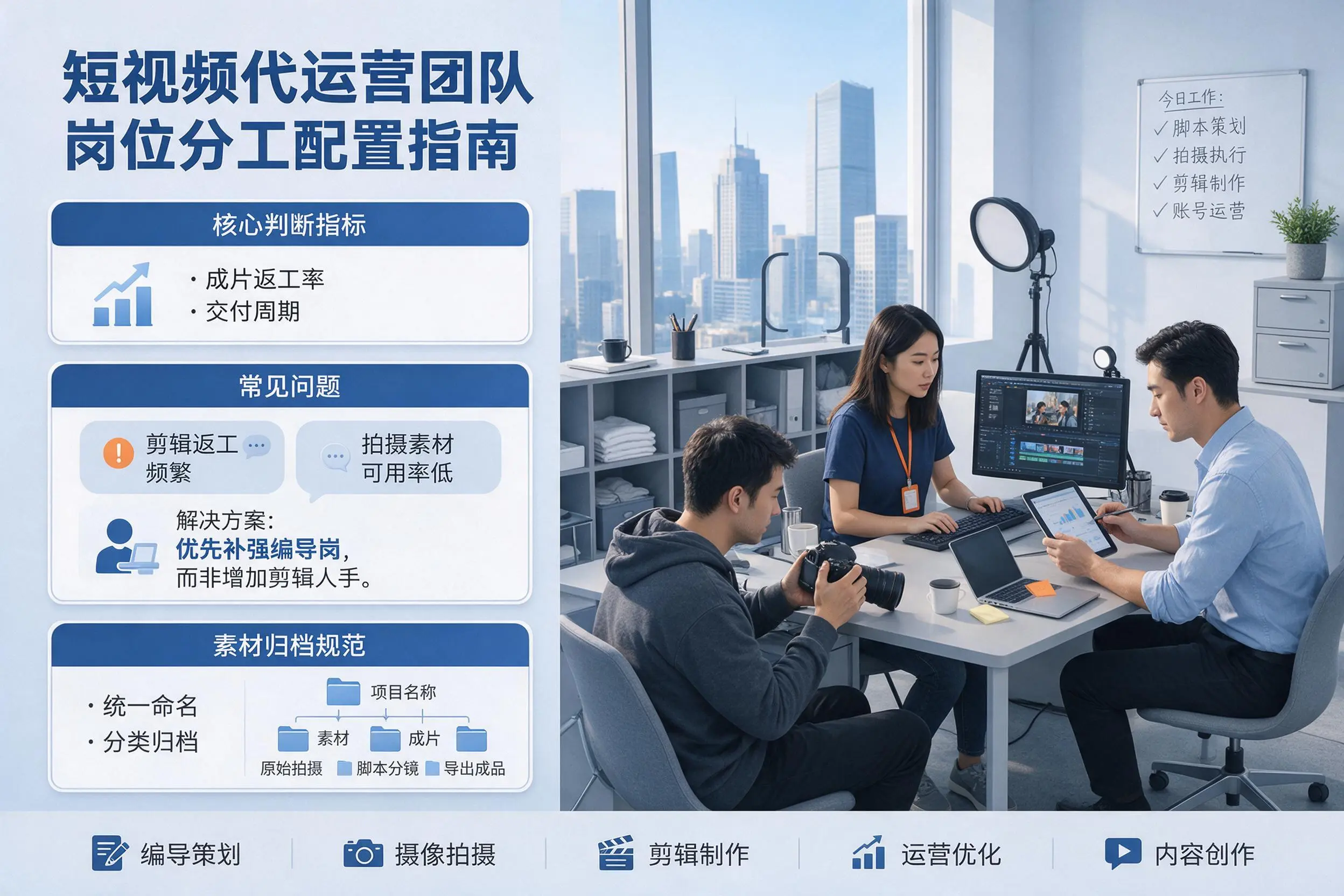 短视频代运营团队如何配置？本溪企业岗位分工科普说明