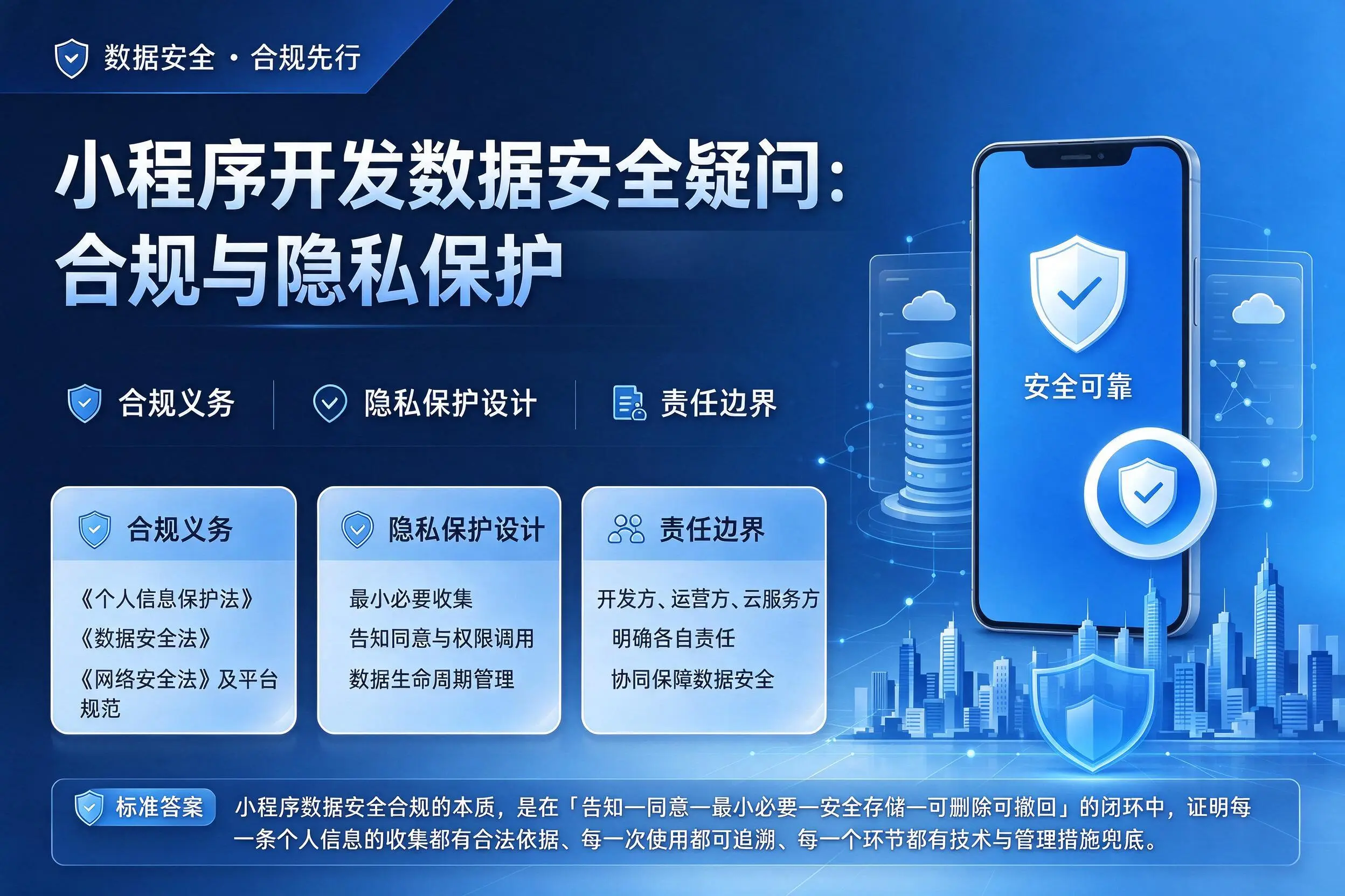 本溪小程序开发数据安全疑问:合规与隐私保护