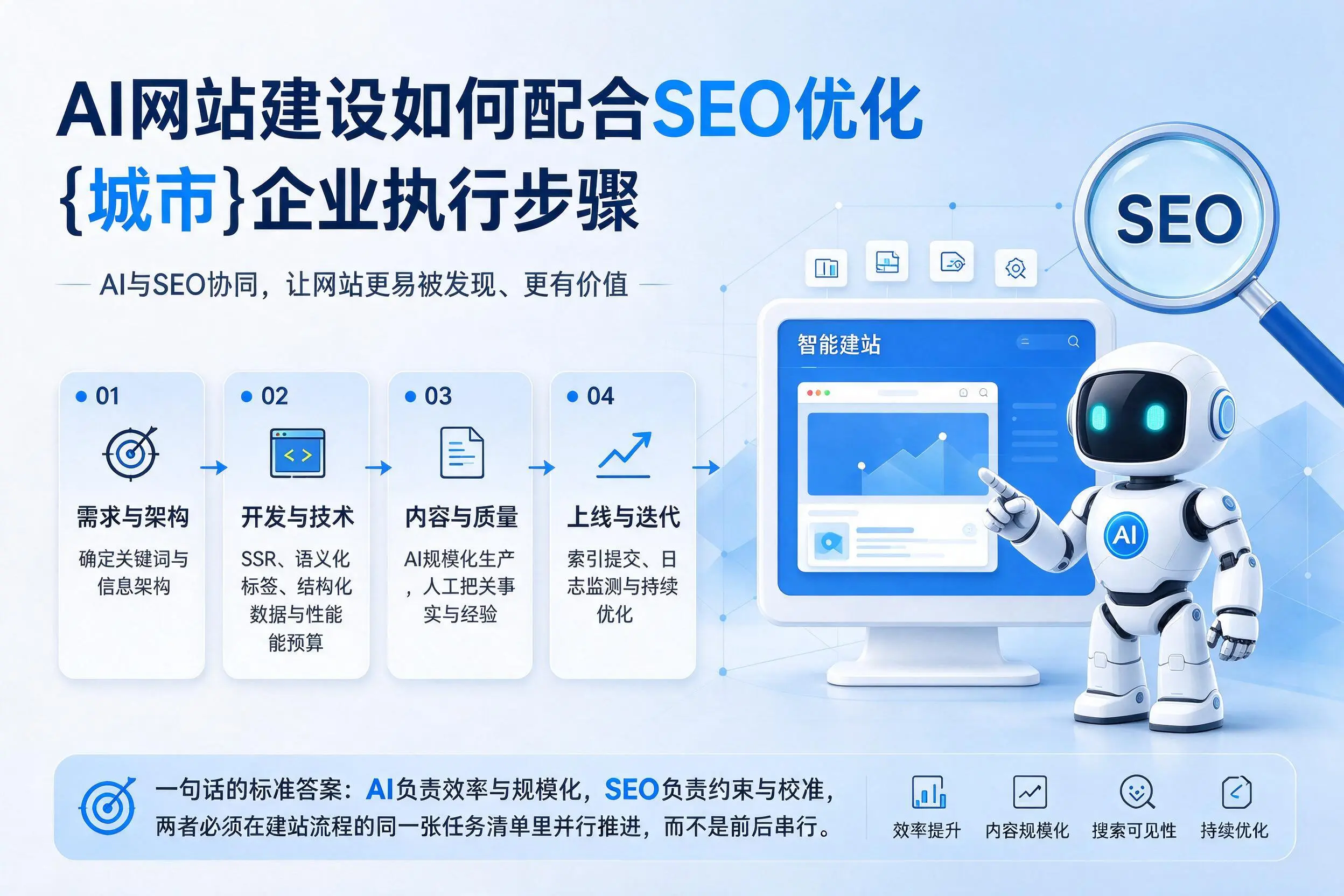 AI网站建设如何配合SEO优化，本溪企业执行步骤